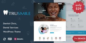 Upgrade your dental clinic's online presence with the TruSmile Dentist WordPress Theme. Subscribe to Bevaultx for access to this and more premium themes!