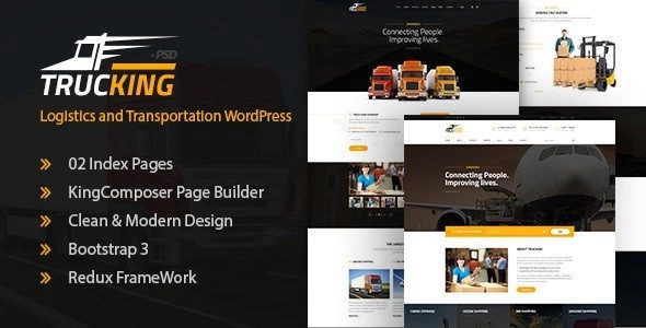 Get the ultimate Trucking WordPress Theme for logistics