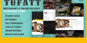 Tufatt –Restaurant WordPress theme is a complete package for restaurants  Cafe. Tufatt WordPress theme is packed with over 25 pages including reservation page