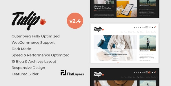 Tulip is a Responsive WordPress theme which brings simple and clean design. It’s very flexible