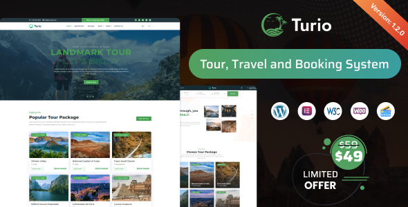 Turio is an updated modern-age WordPress template for tour and tourism business purpose. This template describes many destinations for traveling with booking options which are very impressive. It has added gallery features so anyone can get a clear idea about their destinations. This template has two wonderfully designed home pages…