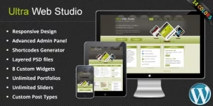 Ultra Web Studio is a premium WordPress responsive theme with 14 pre-made skins. This theme is perfect for all businesses