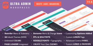 Ultra Admin brings your WordPress Admin Panel to LIFE. Along with White Label Branding features