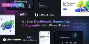 Umetric is a Reporting and Infographic theme for WordPress. Create beautiful presentation sites with various charts and data visualisation elements. Umetric is perfect for creating WordPress Dashboards