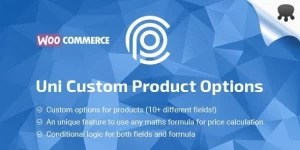 ‘Uni CPO – WooCommerce Options and Price Calculation Formulas’ is a fully featured plugin that gives a possibility to add any custom options to your WooCommerce products as well as enables custom price calculation based on any maths formula. The current version includes these types of options: text input