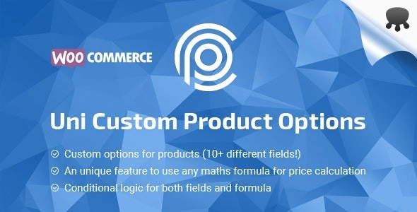 ‘Uni CPO – WooCommerce Options and Price Calculation Formulas’ is a fully featured plugin that gives a possibility to add any custom options to your WooCommerce products as well as enables custom price calculation based on any maths formula. The current version includes these types of options: text input