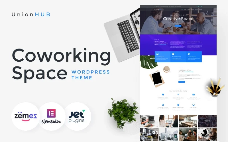 Nowadays many people work as freelancers and coworking is a perfect place to work and communicate with people at the same time. UnionHUB is a great WordPress theme for presenting your business and drawing attention of more customers. You will be able to build a competitive website using Coworking Space…