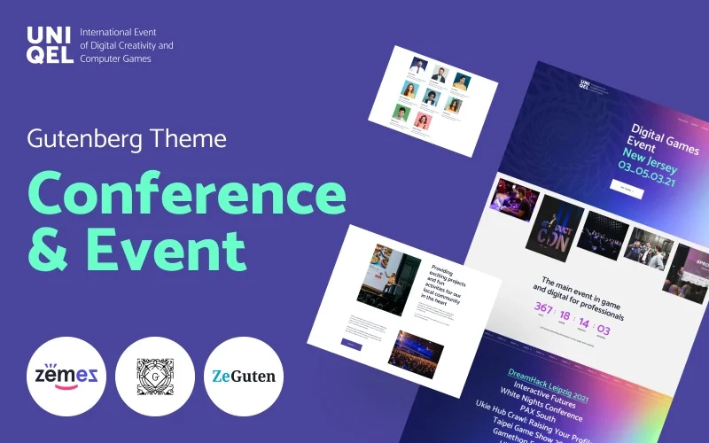 Uniqel - Conference and Event WordPress Theme How long have you been searching for the conference and event WordPress theme that is based on the Gutenberg WordPress block editor? Surely