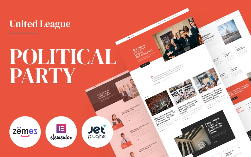 Promote your political party with the help of a brand new political campaign template powered by WordPress and designed with Elementor and a bunch of powerful add-ons. The theme is built neat and credible