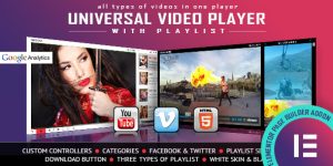 Elementor Widget / AddOn – Universal Video Player supports YouTube