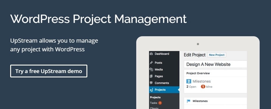 Upstream Allows You to Manage Any Project With Wordpress UpStream Helps You Track Progress You can set and track major milestones for your project. Each milestone has start and end dates. You can easily see your progress with the Project Timeline and Calendar View extensions. Your Clients Will Love UpStream…