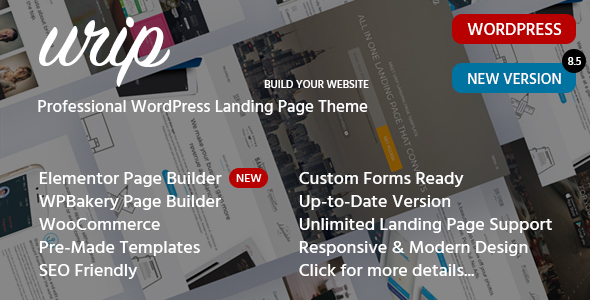 Urip is a WordPress landing page theme built with Bootstrap version 3.3.2. Urip has modern