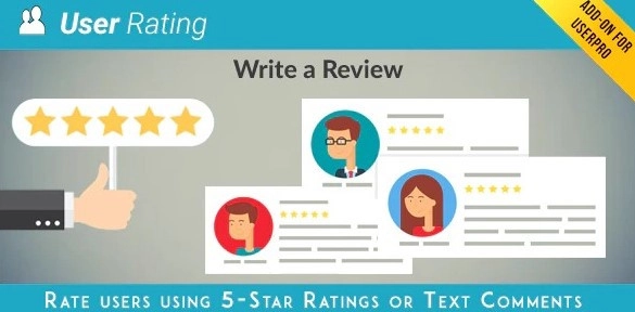 Enhance your UserPro community with the User Rating/Review Add-on! Enable star ratings and text comments