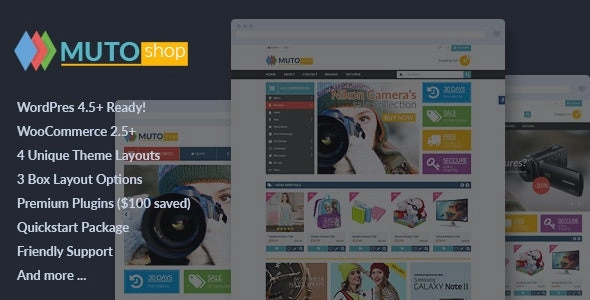 VG Muto is a 100% responsive WooCommerce theme with 4 layouts