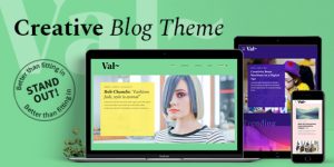 Val WordPress Theme for blog and blogging is designed to work for all kinds of blogs: personal blog