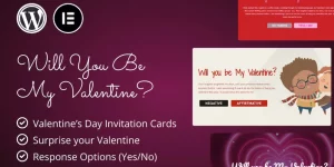 Elevate your Valentine's Day campaigns with our "Will You Be My Valentine?" Elementor plugin! Enhance user engagement with charming 'Yes' or 'No' buttons