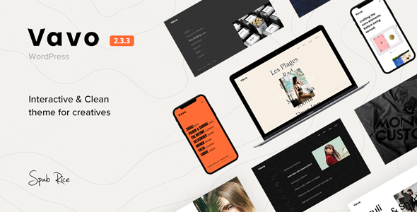 Vavo – An Interactive  Clean Theme for Creatives Hey WordPress fanatics! Today