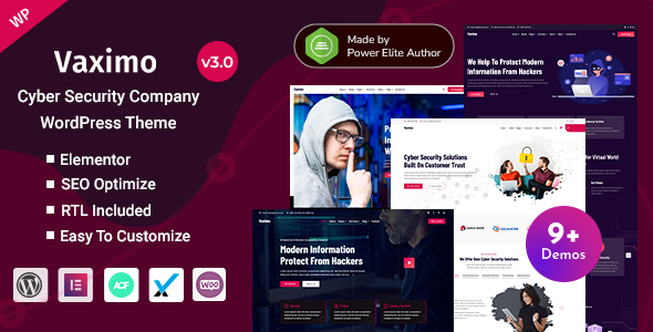 Vaximo is a Creative and Beautifully crafted modern WordPress Theme for Cyber Security Services Company and Individual providers. It comes with full niche variations with blogs and inner pages. The theme is developed with Elementor