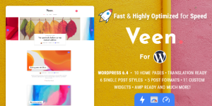 Discover the Veen Minimal Lightweight Blog for WordPress at Bevaultx. Enjoy fast load times