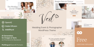 Create a stunning wedding photography website with Veil - an elegant