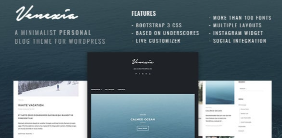 Venezia is a minimal and simple responsive WordPress theme