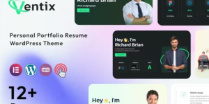 Elevate your professional presence with Ventix – Personal Portfolio Resume Theme. Showcase your skills with stunning designs