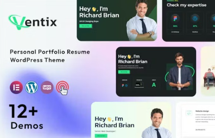 Elevate your professional presence with Ventix – Personal Portfolio Resume Theme. Showcase your skills with stunning designs