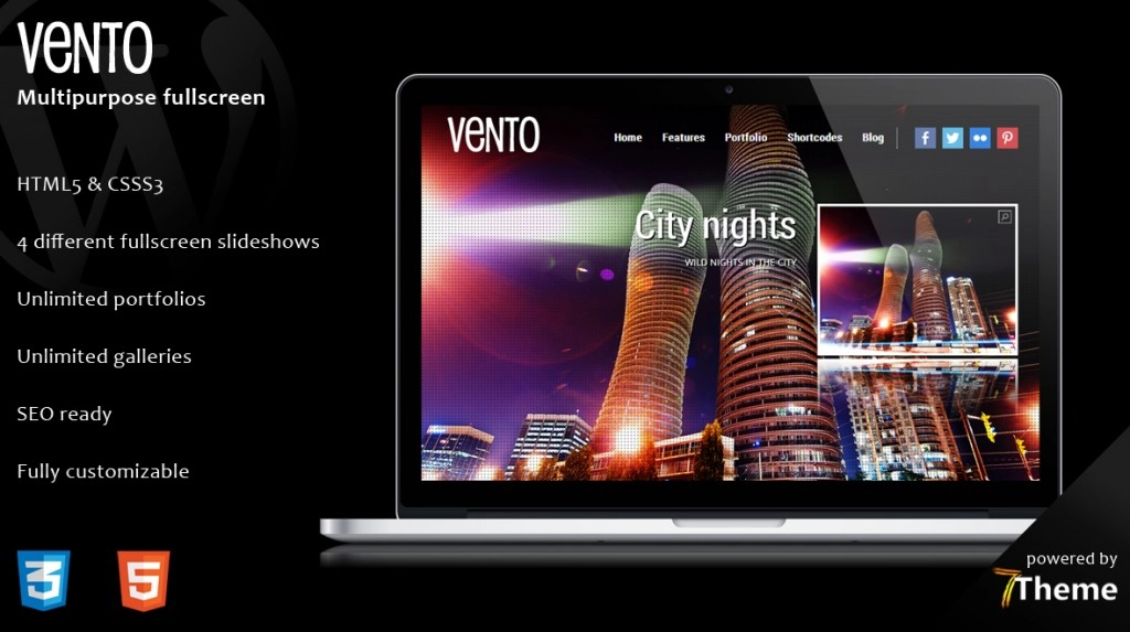 Vento is a premium fullscreen WordPress Theme