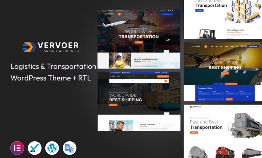 Discover Vervoer – the ultimate Logistics WordPress Theme designed for transport and logistics businesses. With its responsive design