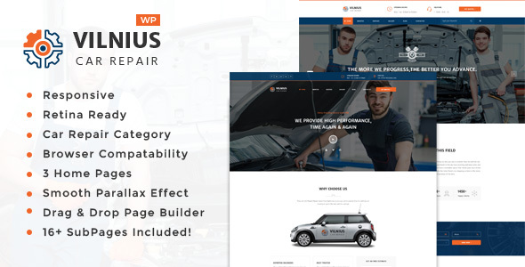 Elevate your auto repair business with the Vilnius Auto Mechanic Car Repair WordPress Theme. Responsive design