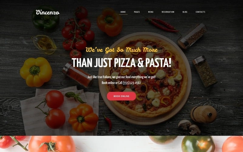 Build a stunning restaurant website with Vincenzo. Vincenzo is a robust and flexible restaurant WordPress theme that places your content front and center. The theme makes a strong emphasis on visuals and imagery so if you have quality photos of your dishes and pizza