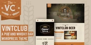 VintClub is a responsive WordPress theme for pubs and bars. Easily create stunning sites with unlimited colors