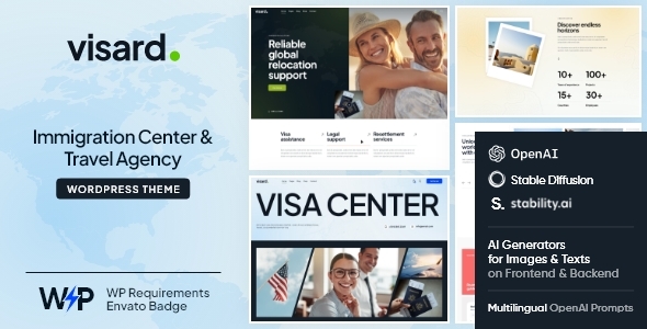 Introducing Visard: Immigration  Travel Agency WordPress Theme Hey there