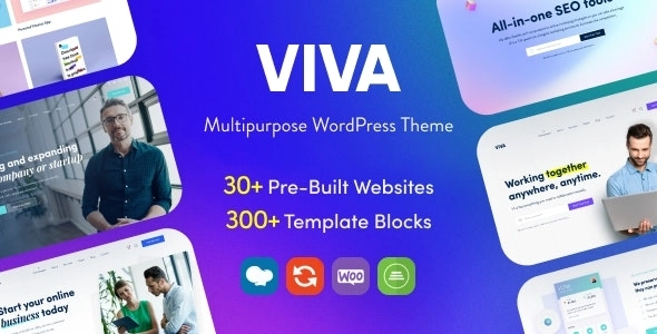 Viva offers an exciting and stylish design – perfect for a business with a modern outlook. Establishing a good first impression with your users is crucial for your business website. Viva provides a solid selection of useful options