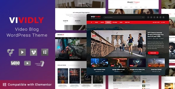 Vividly is a creative WordPress video theme suitable for videos