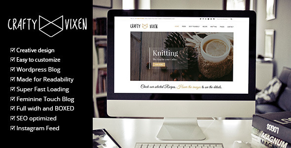 Vixen WordPress Theme features Super fast loading Google Web Fonts Full width and boxed version SEO optimized Made for readability Creative Design Video