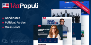 Create an impactful political campaign website with Vox Populi Theme. Available on Bevaultx for free WordPress downloads. Get it now!