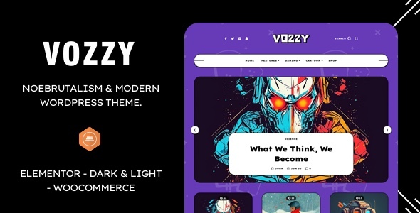 Vozzy is a modern and simple personal WordPress theme designed in a neo-brutalism style. Suitable for any type blog or personal sites.