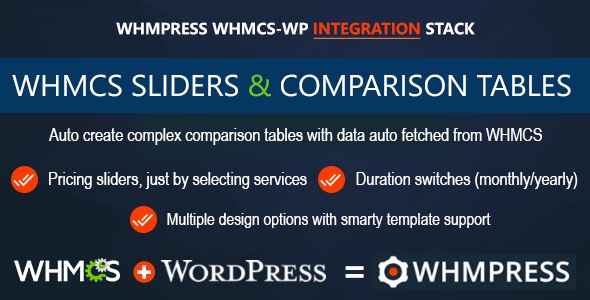 This WHMpress addon brings you WHMCS Pricing Sliders  comparison tables