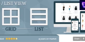 WooCommerce Grid/List View plugin adds buttons to shop pages which toggles grid and list product view. This is a simple plugin with advanced customization of list/grid view toggle buttons and list style.