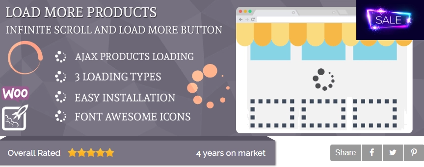 Plugin to change default product pagination into Infinite Scroll or Ajax pagination with Lazy Load. When a user scrolls down to the bottom of the page