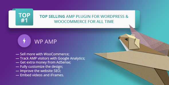 WP AMP is a premium WordPress plugin that adds support for Accelerated Mobile Pages (AMP) for WooCommerce. With this plugin