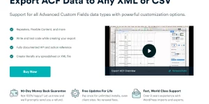 Designed for ACF power users by ACF power users Think what you're doing is too complicated? We guarantee you're wrong. Full support for every ACF field Export data from Flexible Content fields