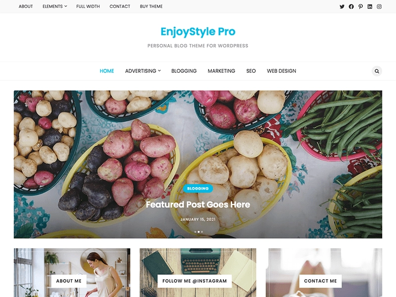 EnjoyStyle Pro is a modern and clean WordPress theme for content-based blogs and websites. It provides a magnificent showcase for your content