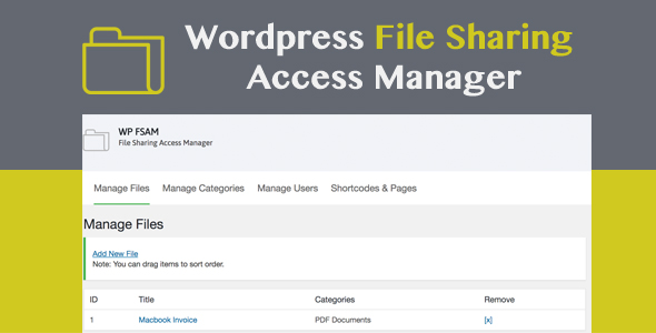 Easily create downloadable files from any format (PDF/ZIP/Image/Audio/Etc) and share them for downloading. Admin creates the uploads and also creates users  categories. Users will then be able to access and download the files only from categories they’ve been assigned to. A simple