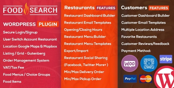 Streamline food ordering for single or multiple restaurants with WP FoodSearch. Easy integration