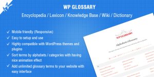 The “WP Glossary” plugin helps you to create your own glossary of terms for Encyclopedia / Lexicon / Knowledge Base / Wiki / Dictionary in your website. This plugin works based on a custom post type and so you have a full editor at your disposal. Want to use already…