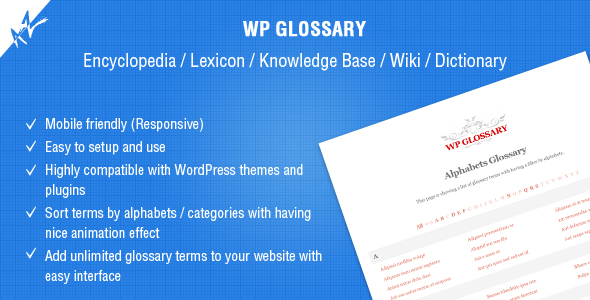 The “WP Glossary” plugin helps you to create your own glossary of terms for Encyclopedia / Lexicon / Knowledge Base / Wiki / Dictionary in your website. This plugin works based on a custom post type and so you have a full editor at your disposal. Want to use already…