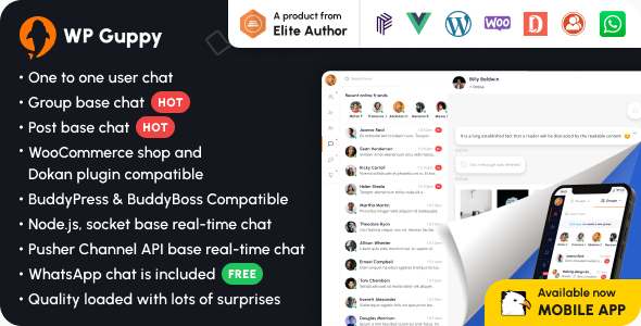 WP-Guppy is a well thought and clinically designed and developed WordPress chat plugin which has been engineered to fulfill the market needs. It is loaded with features without compromising on quality.