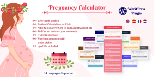 This WP Pregnancy Calculator plugin allows users to display an estimation of schedule along with pregnancy related informations based on the provided date.